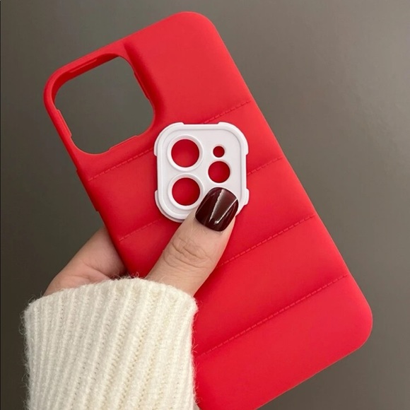 Chic Red Puffer iPhone Case New Multiple Sizes - Picture 4 of 4